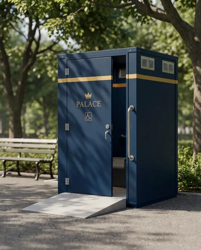 ADA-accessible portable restroom in a New York park