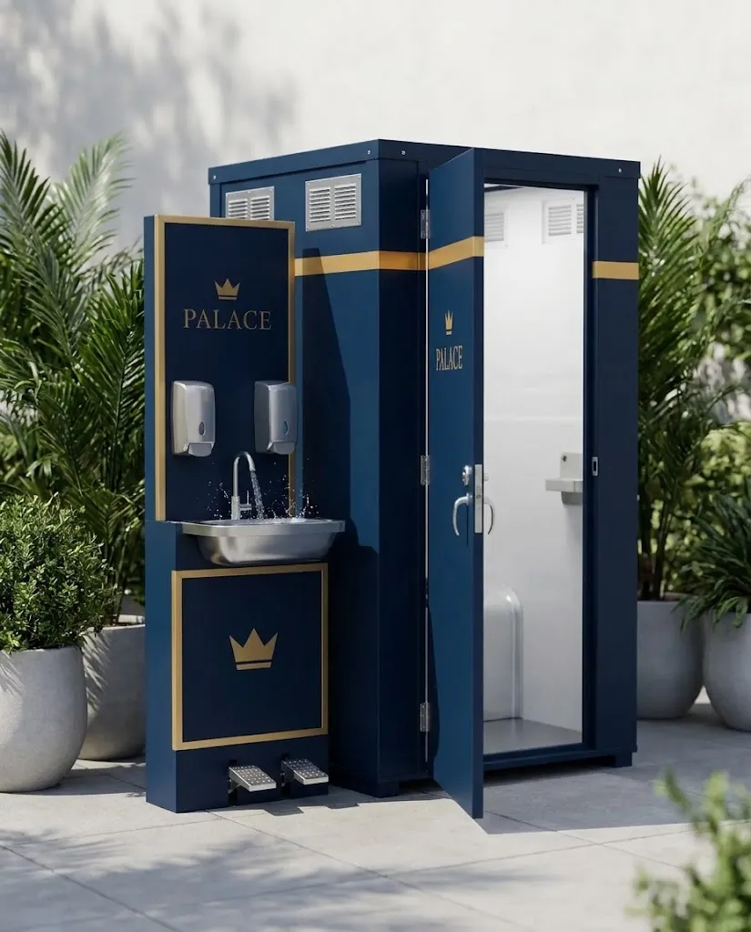 Palace Porta Potties hand wash station at an event